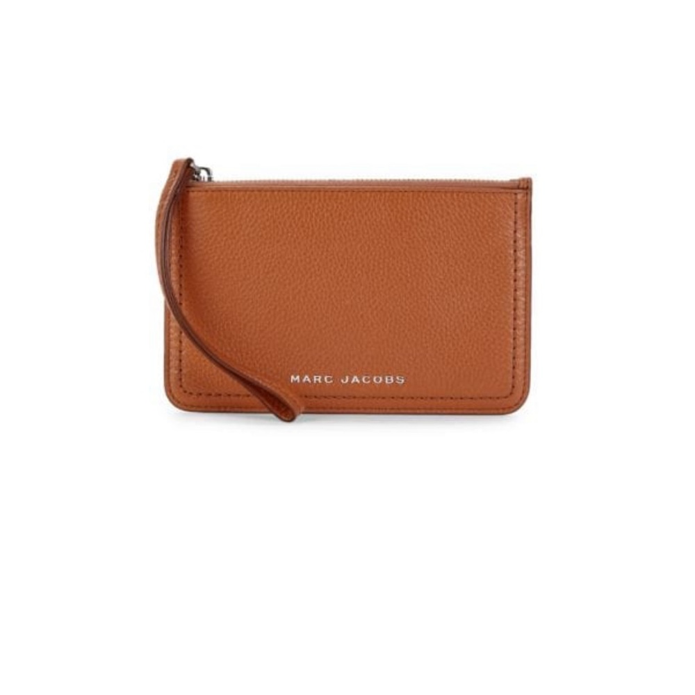 Marc Jacobs The Groove Grained Leather Wristlet wallet - Smoked Almond